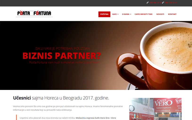 Veb-sajt za kompaniju Porta Fortuna ,Vranje