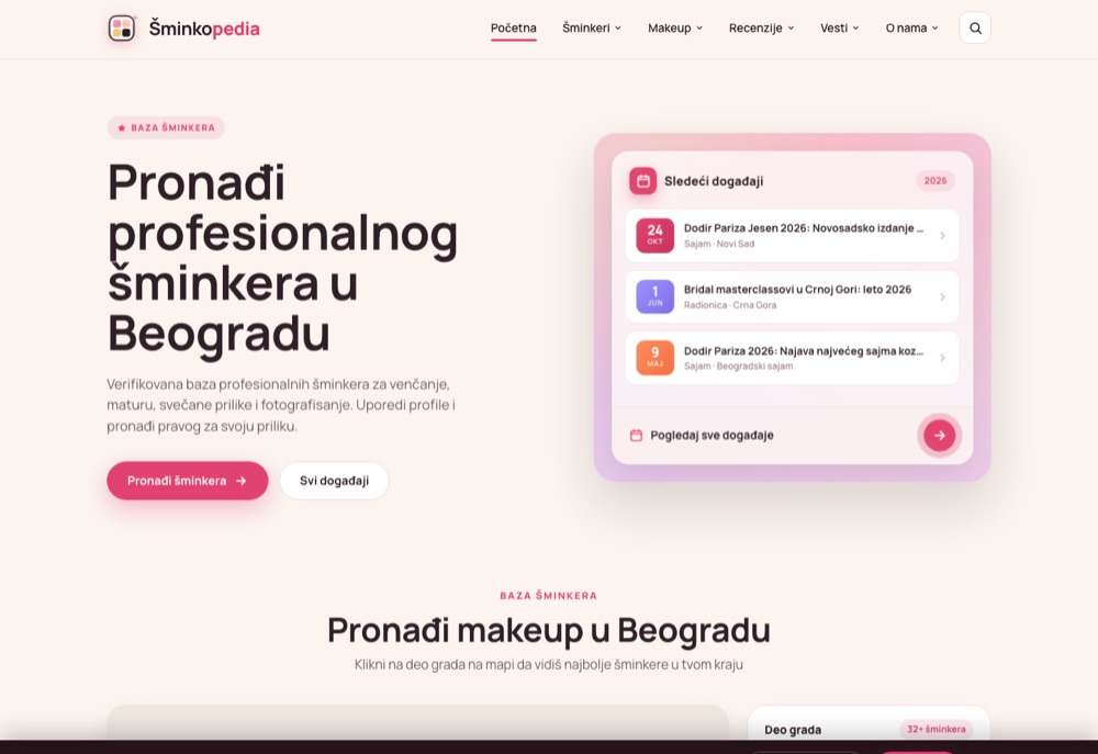 Šminkopedia — baza šminkera